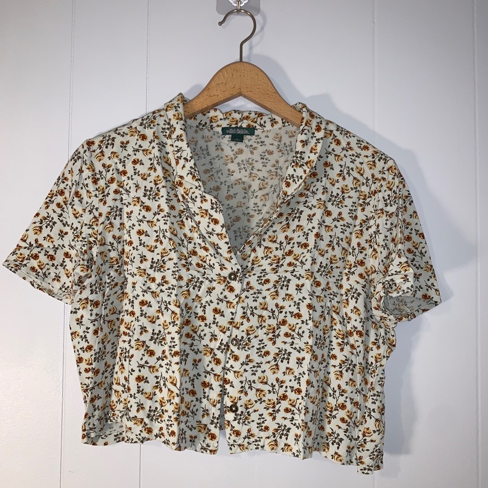 Floral Short Sleeve Button Down